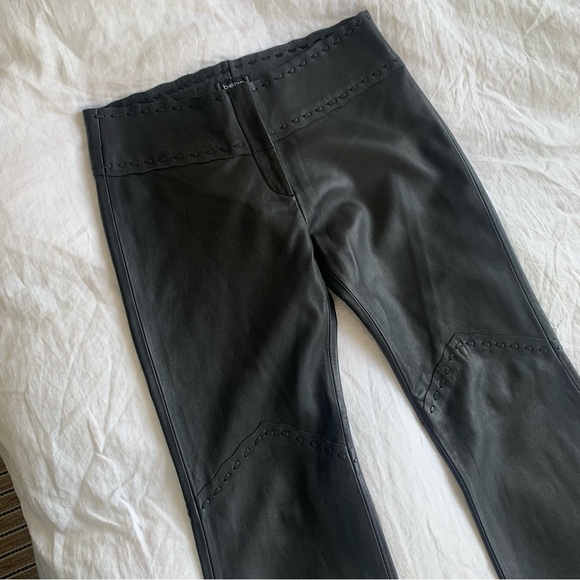 Vintage Bebe Black Leather Western Pants Y2K